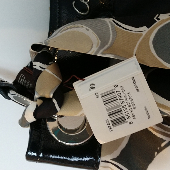 Coach Shoulder Bag with silk scarf and crossbody strap